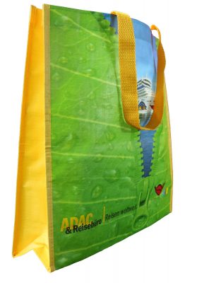grünes AIDA Design des ADAC für die woven Tasche mit eingenähten kurzen Seiten